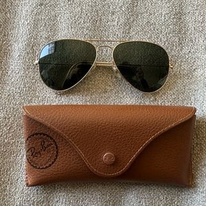 Rayban aviators 58-14 green classic sunglasses